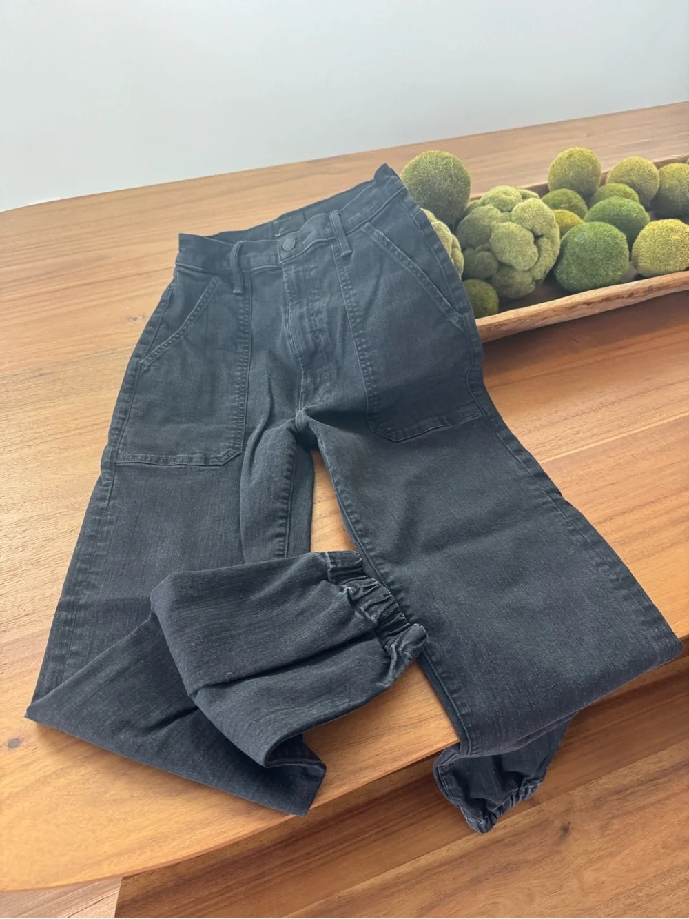 MOTHER Black High-Rise Denim Pants - Picture 7 of 7